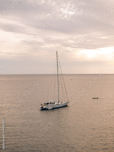 Yacht in the Adriatic sea in Montenegro, in the Balkans © Nadtochiy