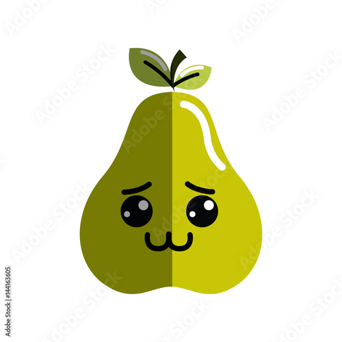 kawaii cute shy pear fruit