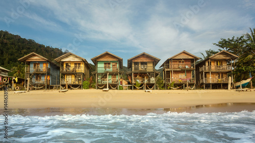 Bunte Häuser Am Strand