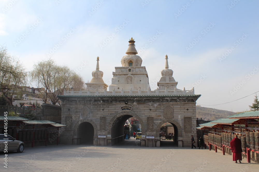 Fototapeta premium Tibetan Religious Statues Chorton in Qinghai China Amdo Tibet Asia