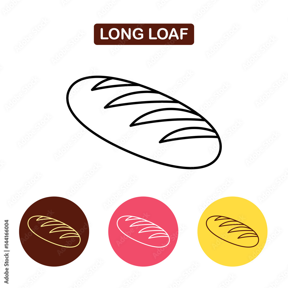 Long loaf outline icon. Long loaf outline icon.