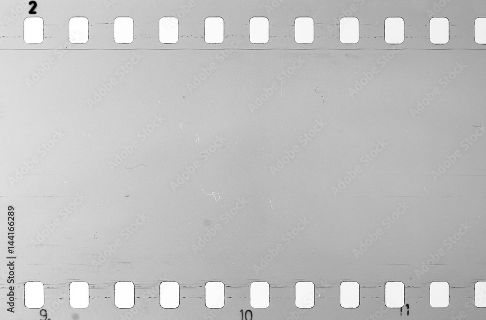 Old celluloid film with dust and scratches Stock Photo
