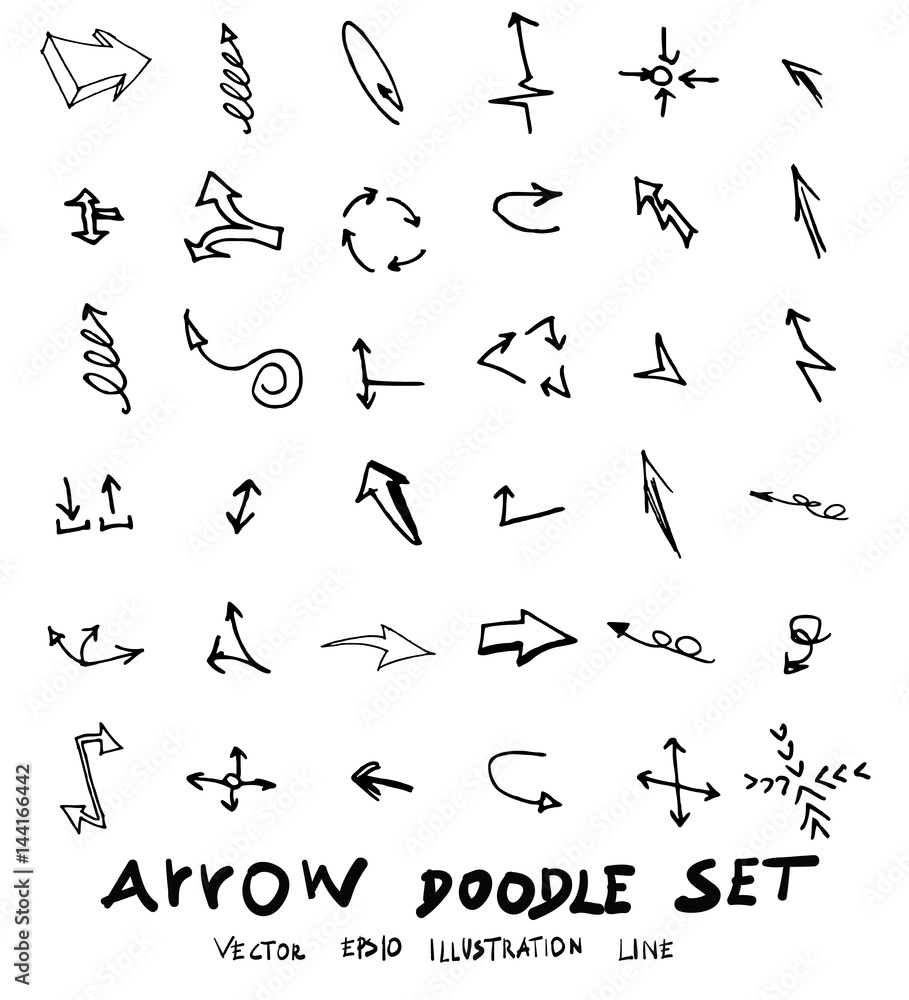 Vector hand drawn arrows set eps10 Vector hand drawn arrows set eps10