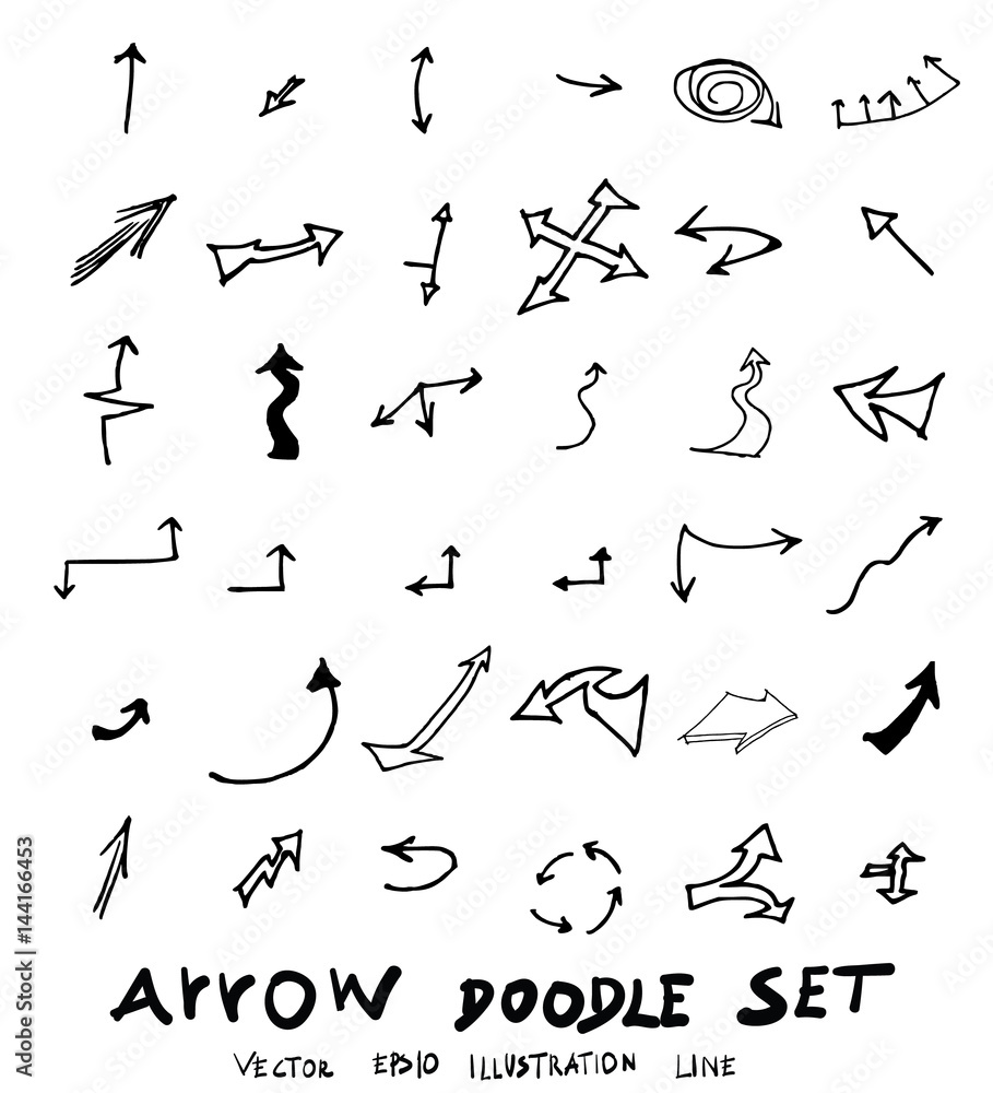 Vector hand drawn arrows set eps10 Vector hand drawn arrows set eps10