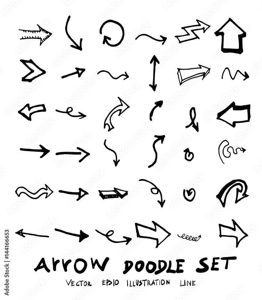 Vector hand drawn arrows set eps10 Vector hand drawn arrows set eps10