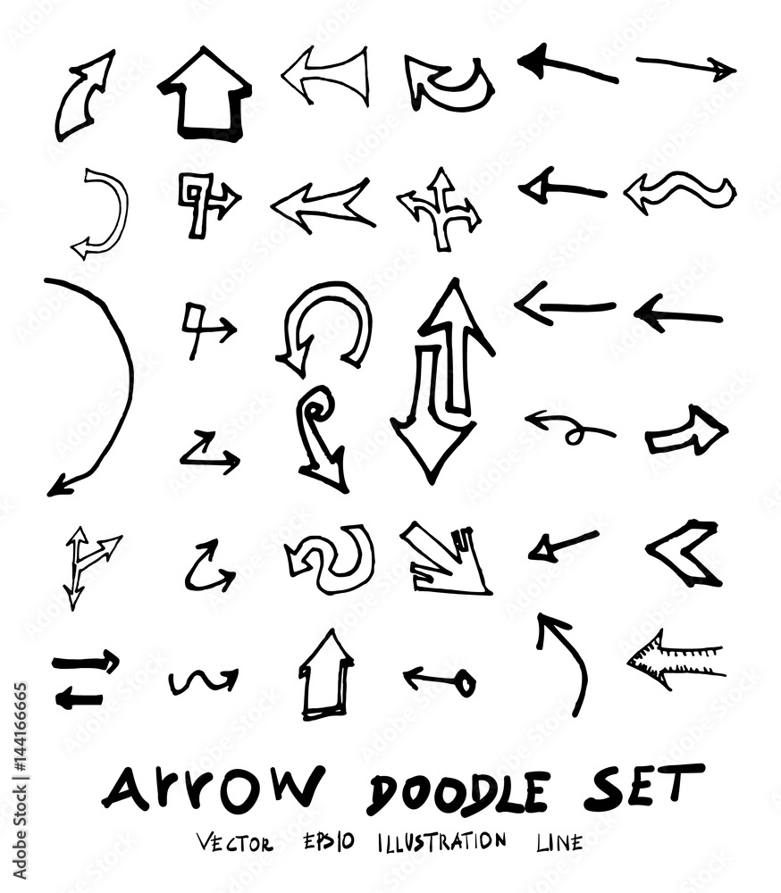 Vector hand drawn arrows set eps10 Vector hand drawn arrows set eps10