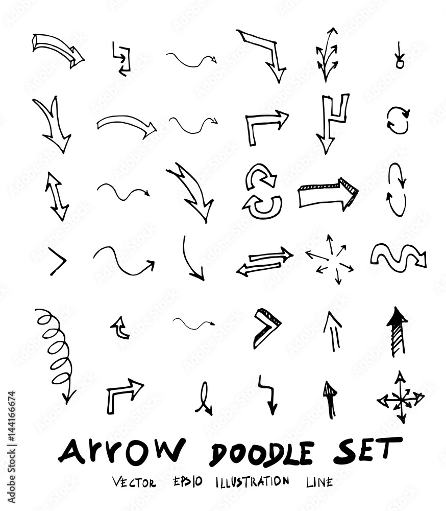 Vector hand drawn arrows set eps10 Vector hand drawn arrows set eps10