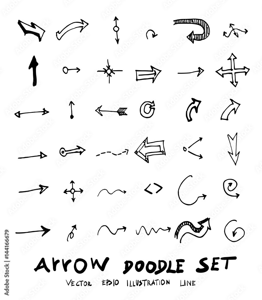Vector hand drawn arrows set eps10 Vector hand drawn arrows set eps10
