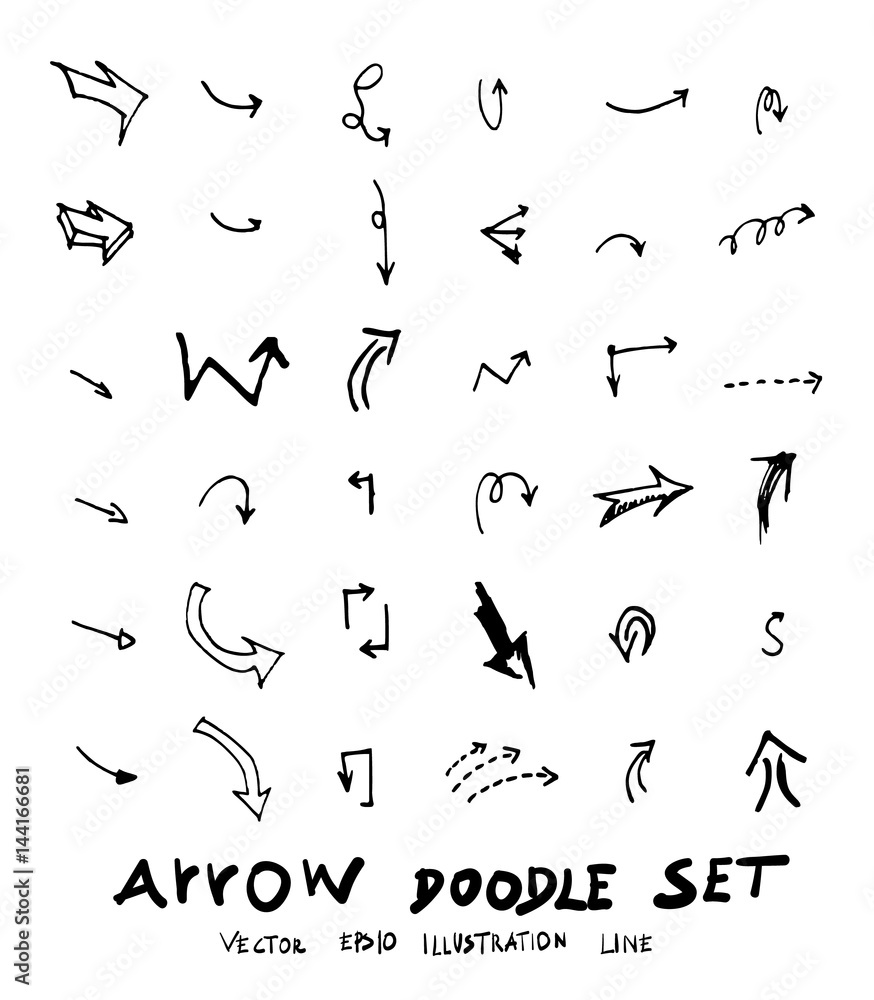 Vector hand drawn arrows set eps10 Vector hand drawn arrows set eps10