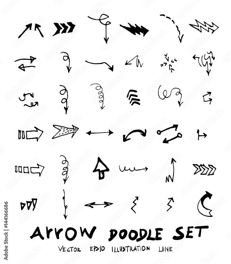 Vector hand drawn arrows set eps10