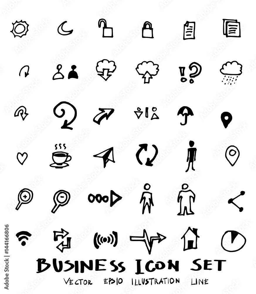 Business doodles sketch vector ink eps10 Business doodles sketch vector ink eps10