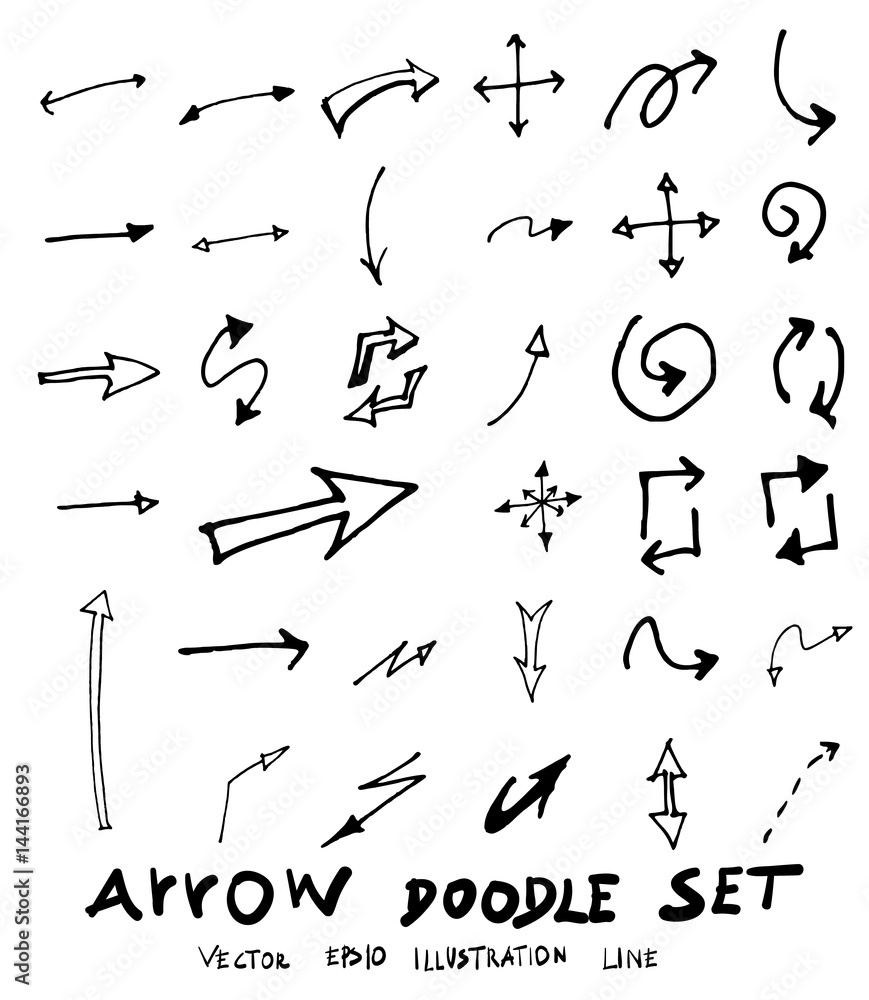 Vector hand drawn arrows set eps10 Vector hand drawn arrows set eps10