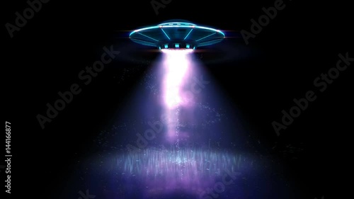 Highly detailed huge spaceship approaching to the Earth to steal humans. 4k animation