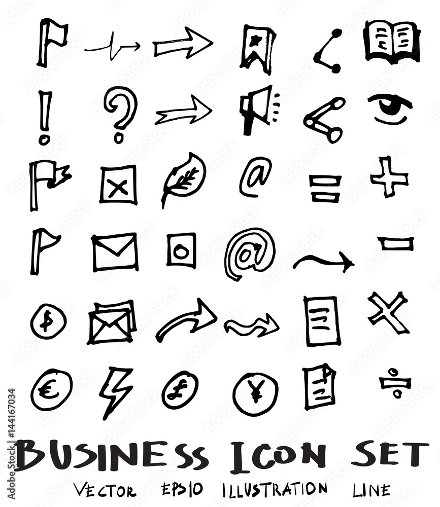 Business doodles sketch vector ink eps10 Business doodles sketch vector ink eps10