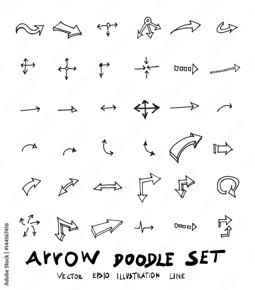 Vector hand drawn arrows set eps10 Vector hand drawn arrows set eps10