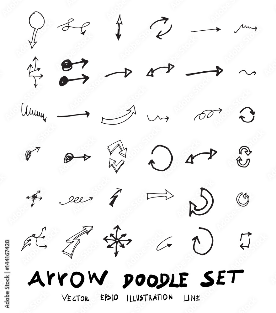 Vector hand drawn arrows set eps10 Vector hand drawn arrows set eps10