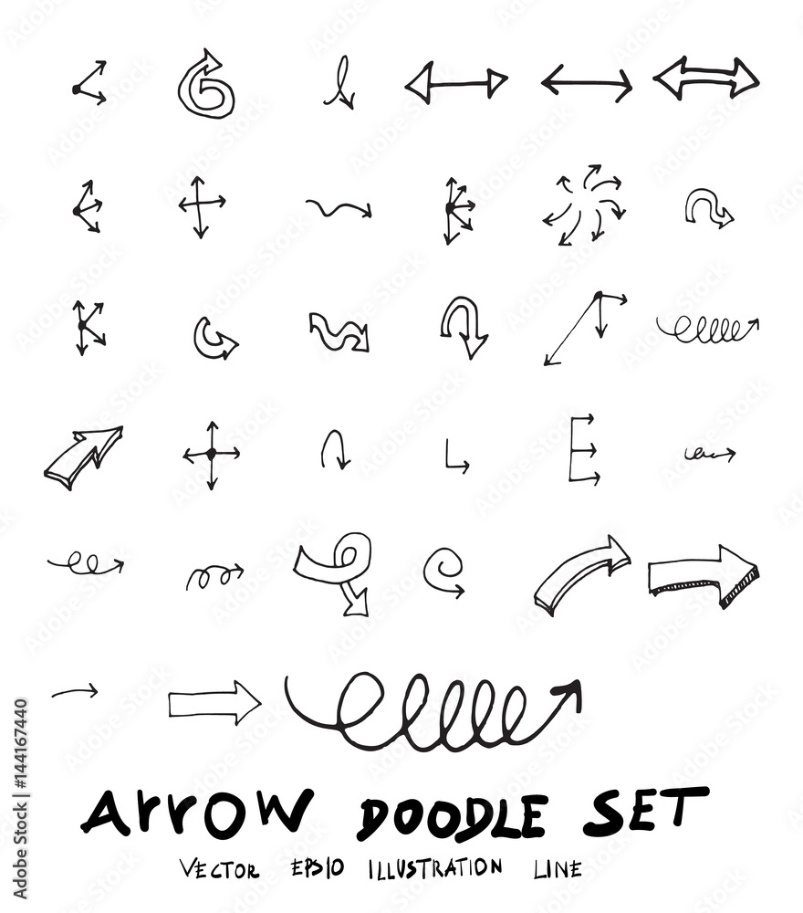 Vector hand drawn arrows set eps10 Vector hand drawn arrows set eps10