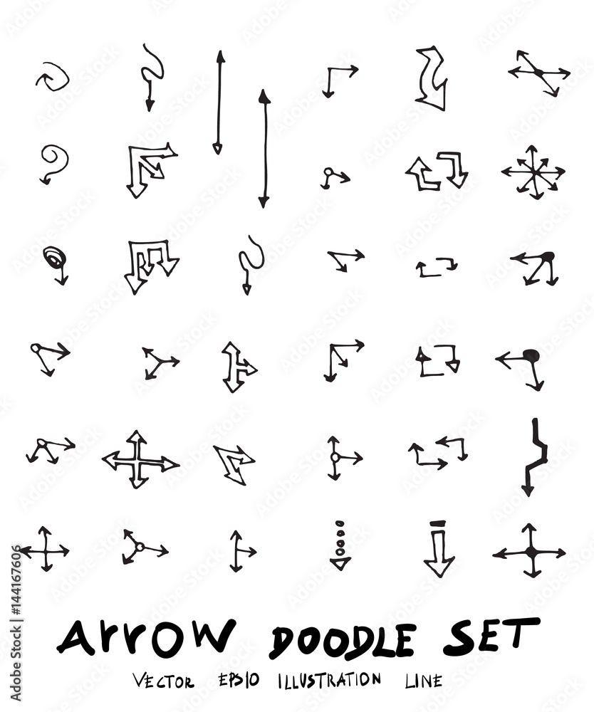 Vector hand drawn arrows set eps10 Vector hand drawn arrows set eps10
