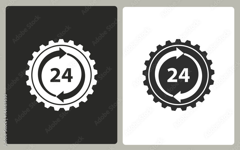 24 hour service - vector icon. 24 hour service - vector icon.
