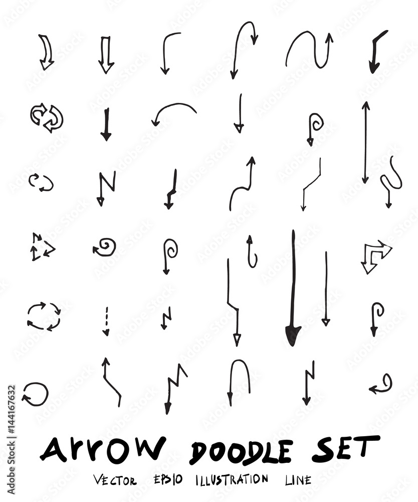 Vector hand drawn arrows set eps10 Vector hand drawn arrows set eps10
