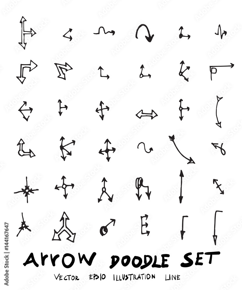 Vector hand drawn arrows set eps10 Vector hand drawn arrows set eps10