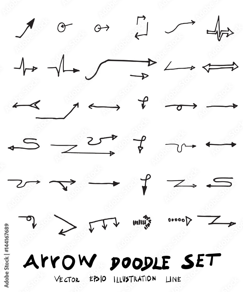 Vector hand drawn arrows set eps10 Vector hand drawn arrows set eps10