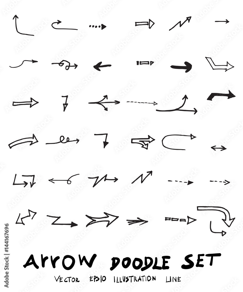 Vector hand drawn arrows set eps10