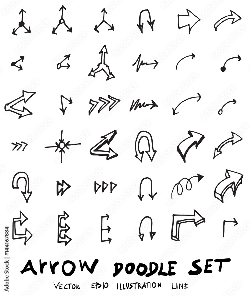 Vector hand drawn arrows set eps10 Vector hand drawn arrows set eps10