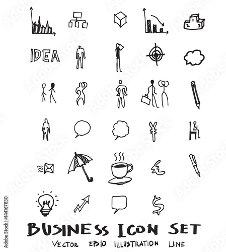 Business doodles sketch vector ink eps10