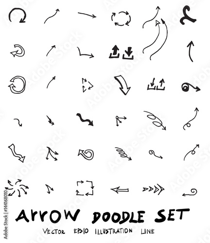 Vector hand drawn arrows set eps10