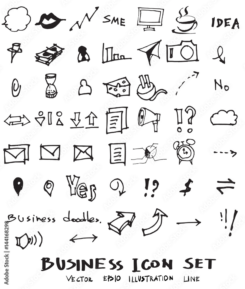 Business doodles sketch vector ink eps10 Business doodles sketch vector ink eps10