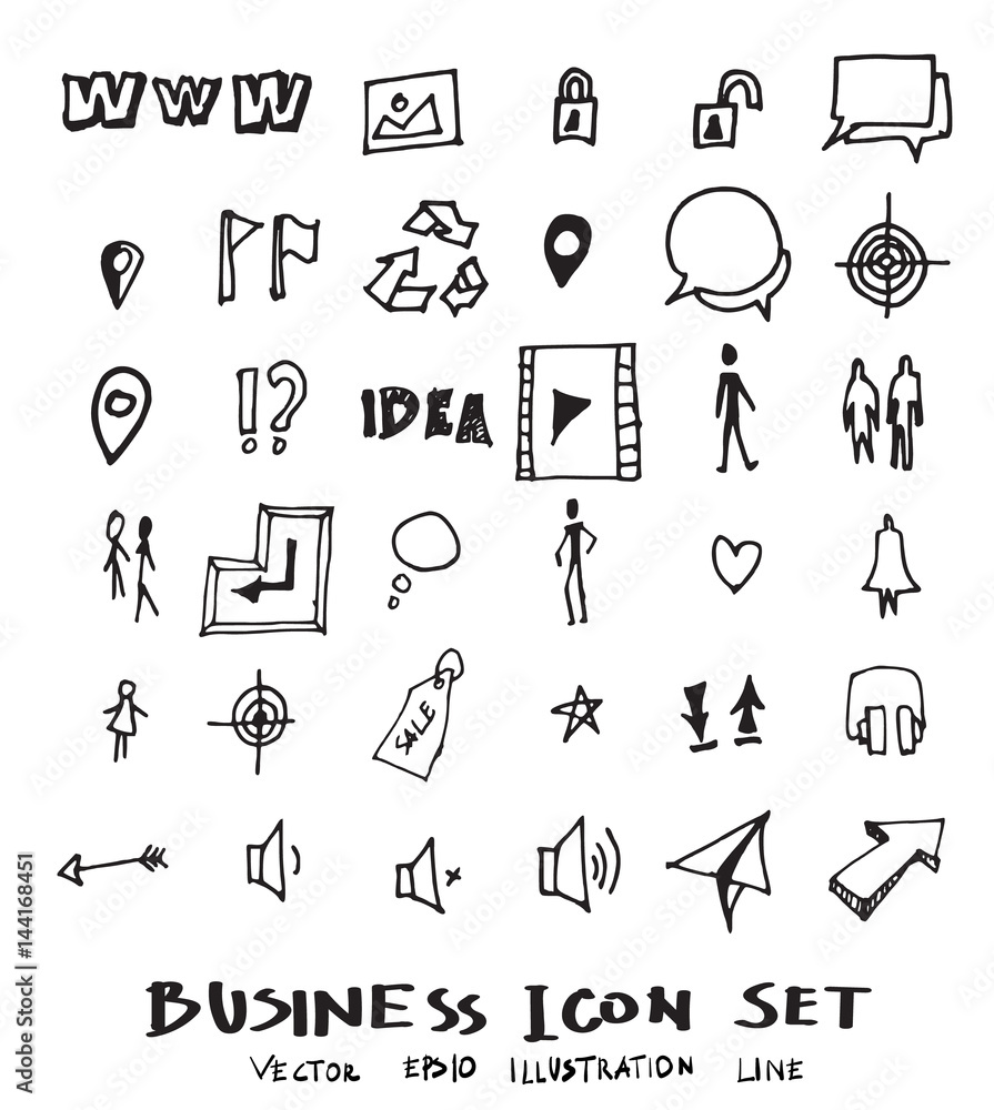 Business doodles sketch vector ink eps10 Business doodles sketch vector ink eps10