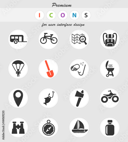 active recreation icon set