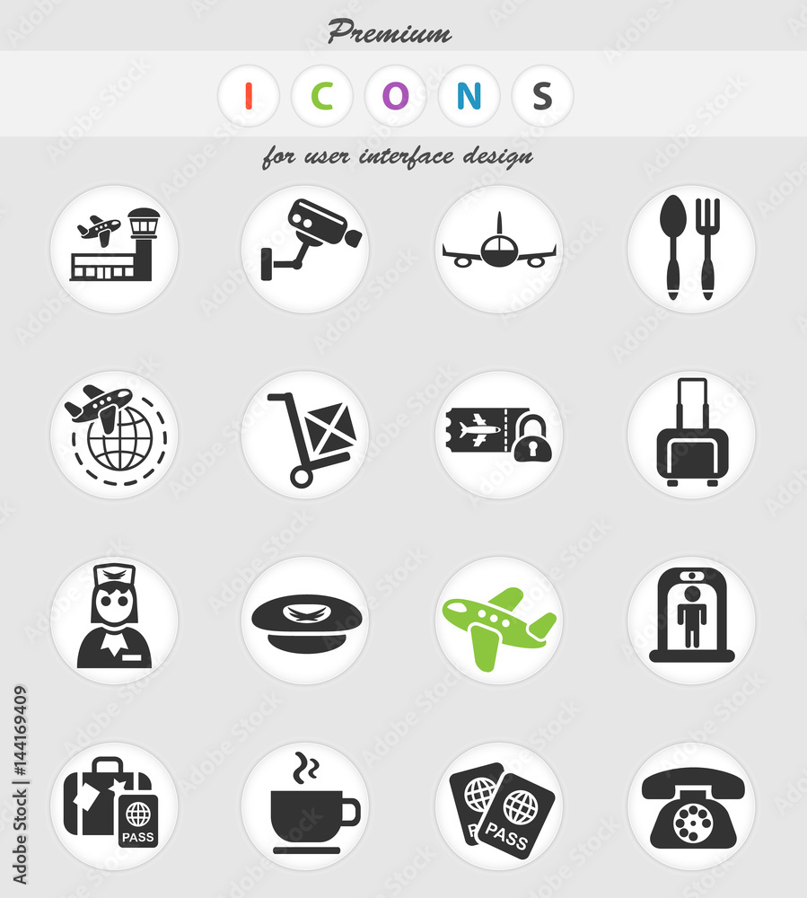 airport icon set airport icon set