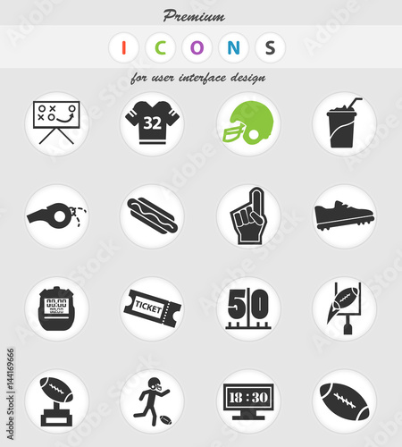 american football icon set