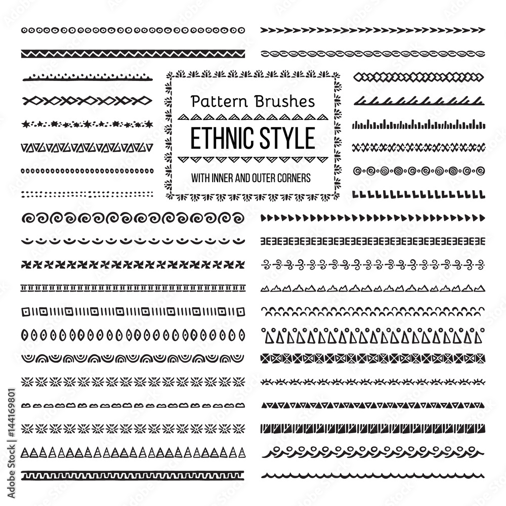 Ethnic Style Pattern Brushes Set Ethnic Style Pattern Brushes Set