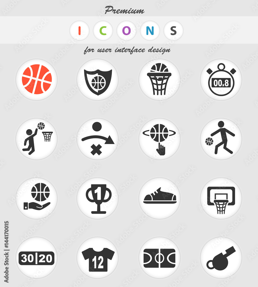 basketball icon set