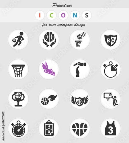basketball icon set