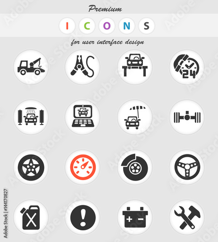 car service icon set