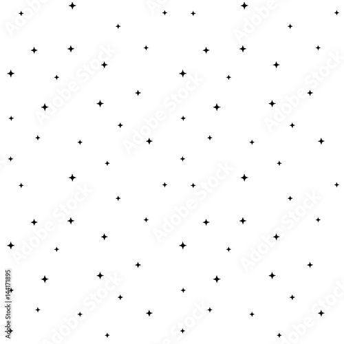 white sky with black little stars seamless vector pattern background  illustration Stock Vector | Adobe Stock