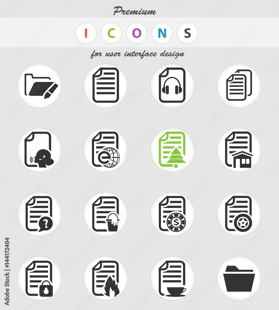 documents icon set documents icon set