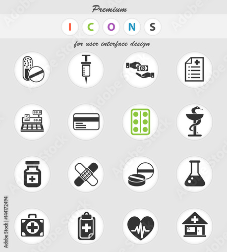 drug store icon set