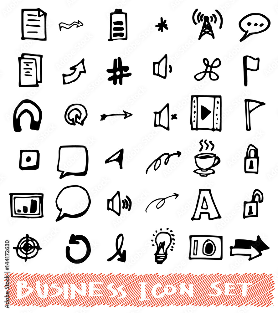 Business doodles sketch eps10 vector