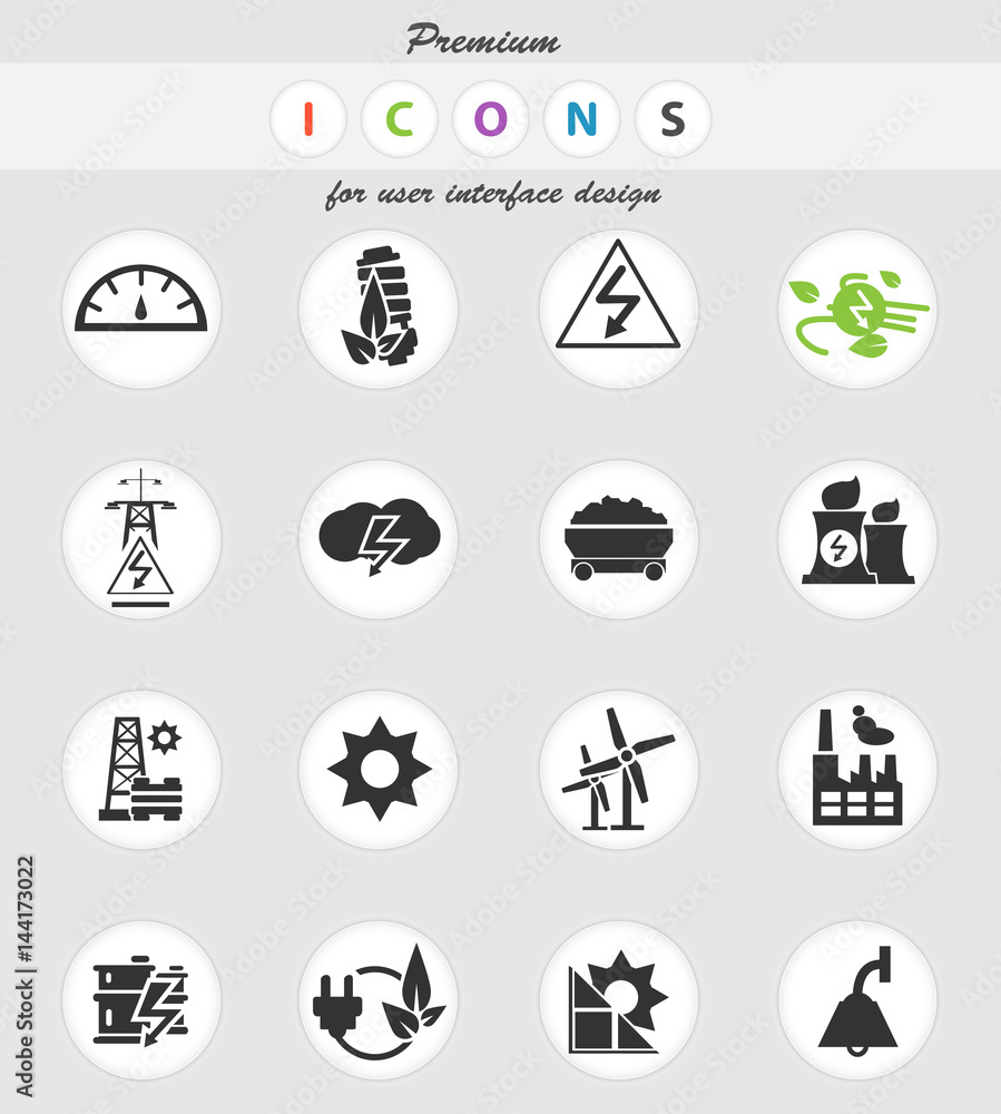 electricity icon set