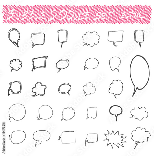 Vector Collection of Hand Drawn Doodle Style Speech Bubbles EPS10