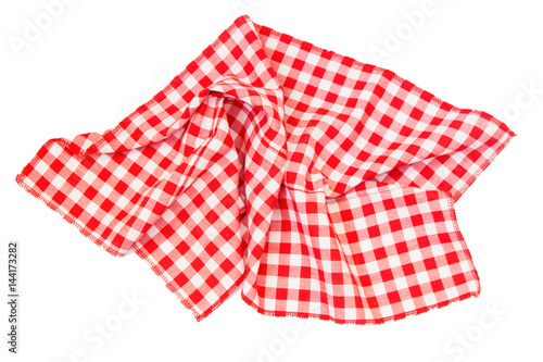 The checkered tablecloth isolated