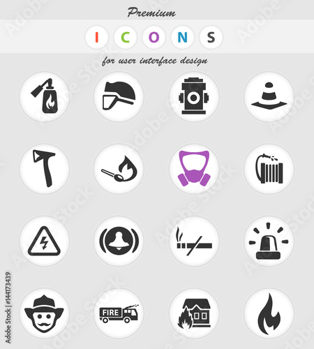 fire brigade icon set