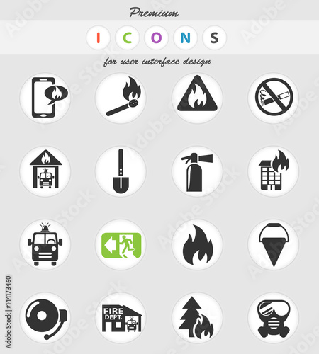 fire brigade icon set