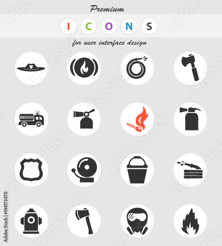 fire brigade icon set