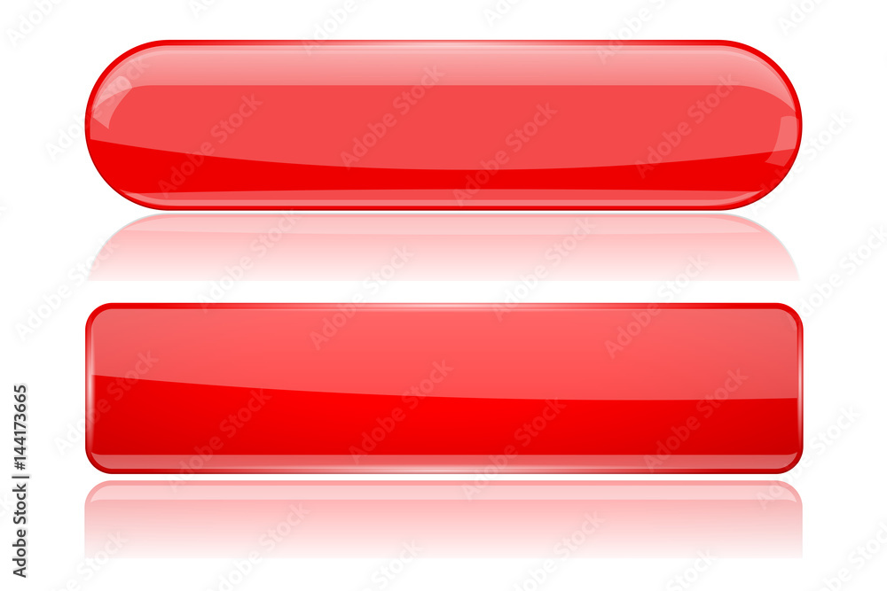 Red long glass buttons Red long glass buttons